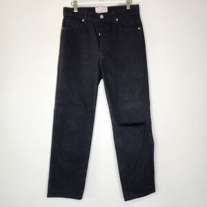 Revice Black Distressed Buttonfly Ripped Cheek Jeans 29